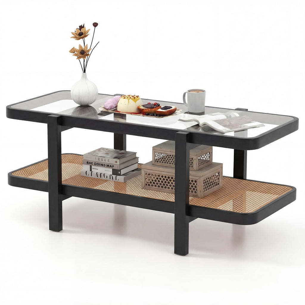 Black Rattan Coffee Table X3161