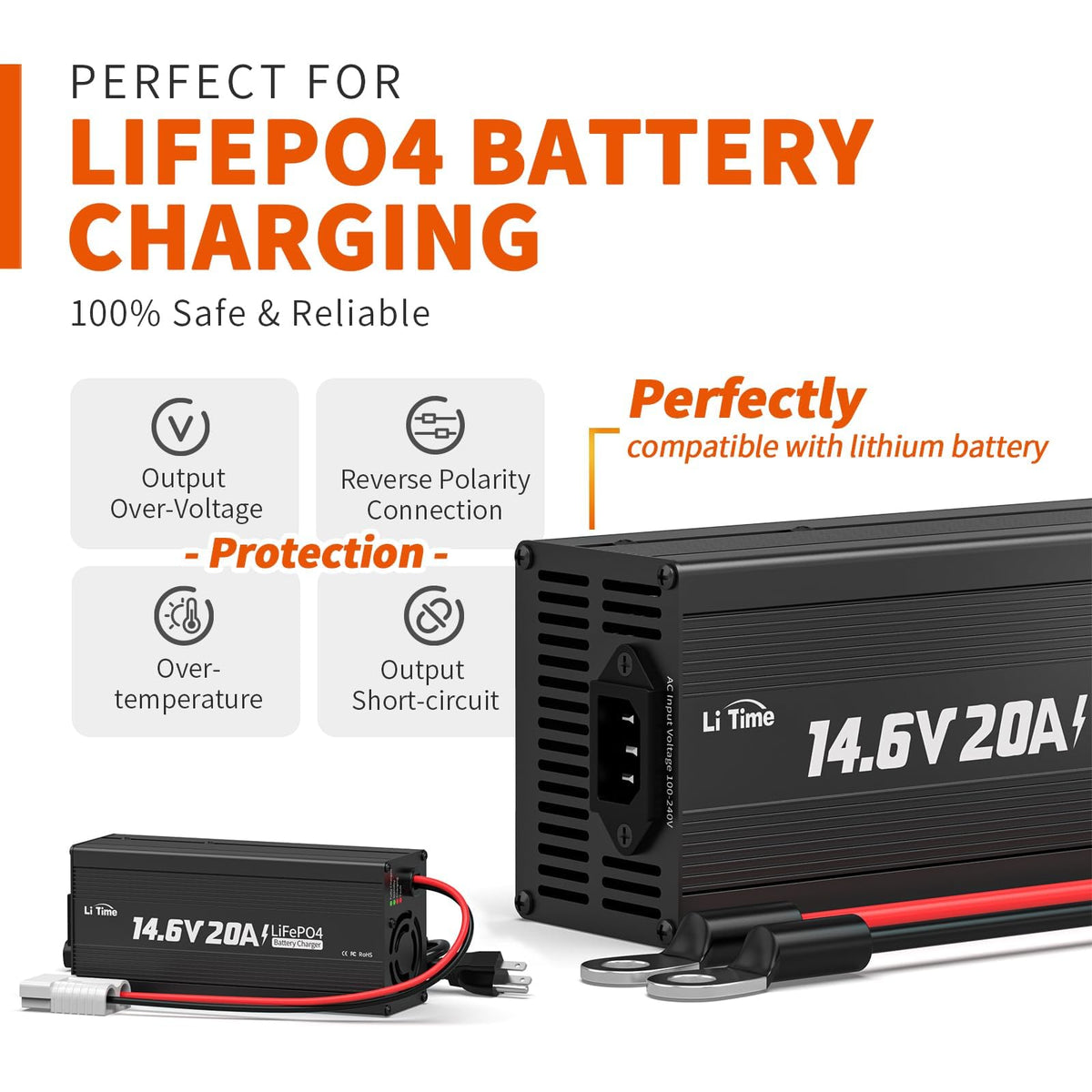 12V 100Ah Group 24 LiFePO4 Battery with Charger C831
