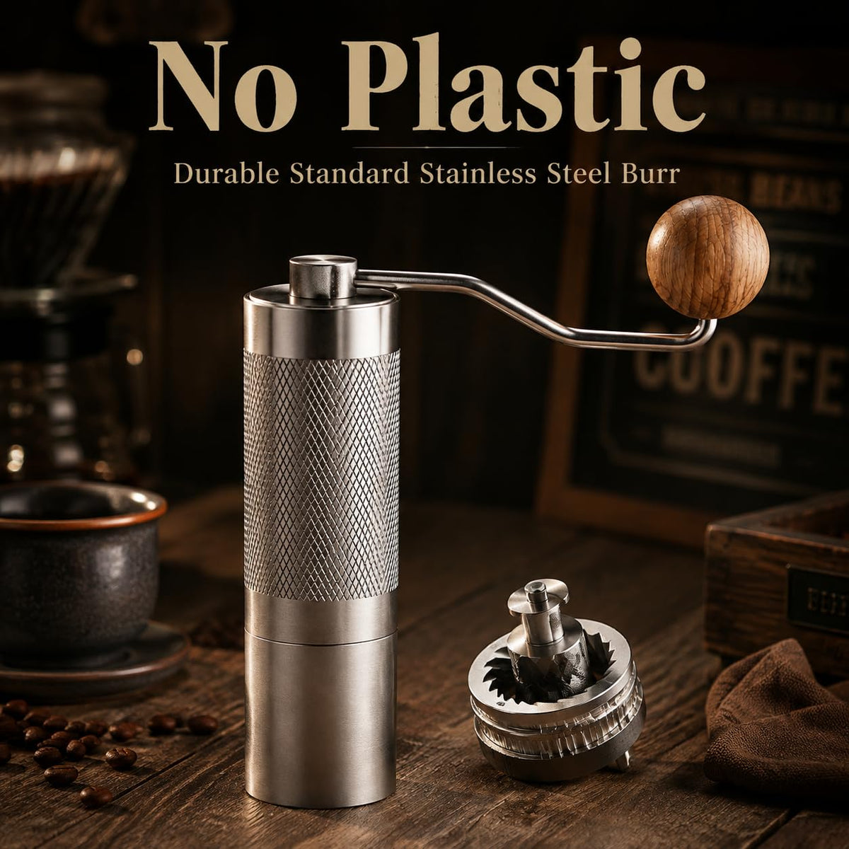 Manual Stainless Steel Conical Burr Coffee Grinder R24304