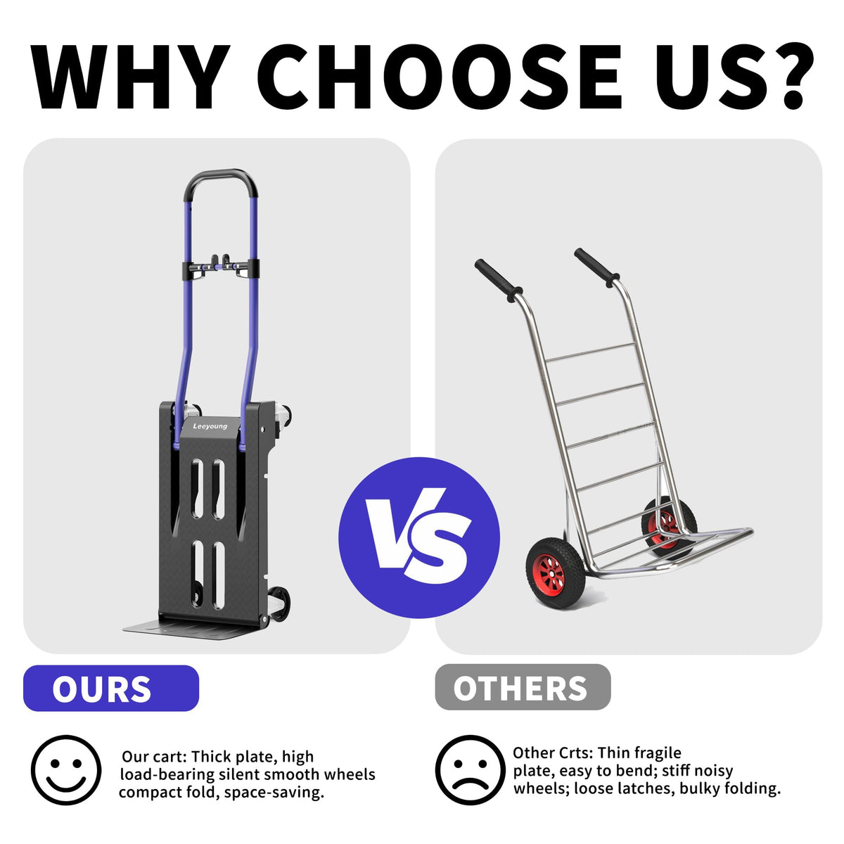 3-in-1 Folding Hand Truck 330lbs Portable Dolly Cart with Adjustable Handle K975064