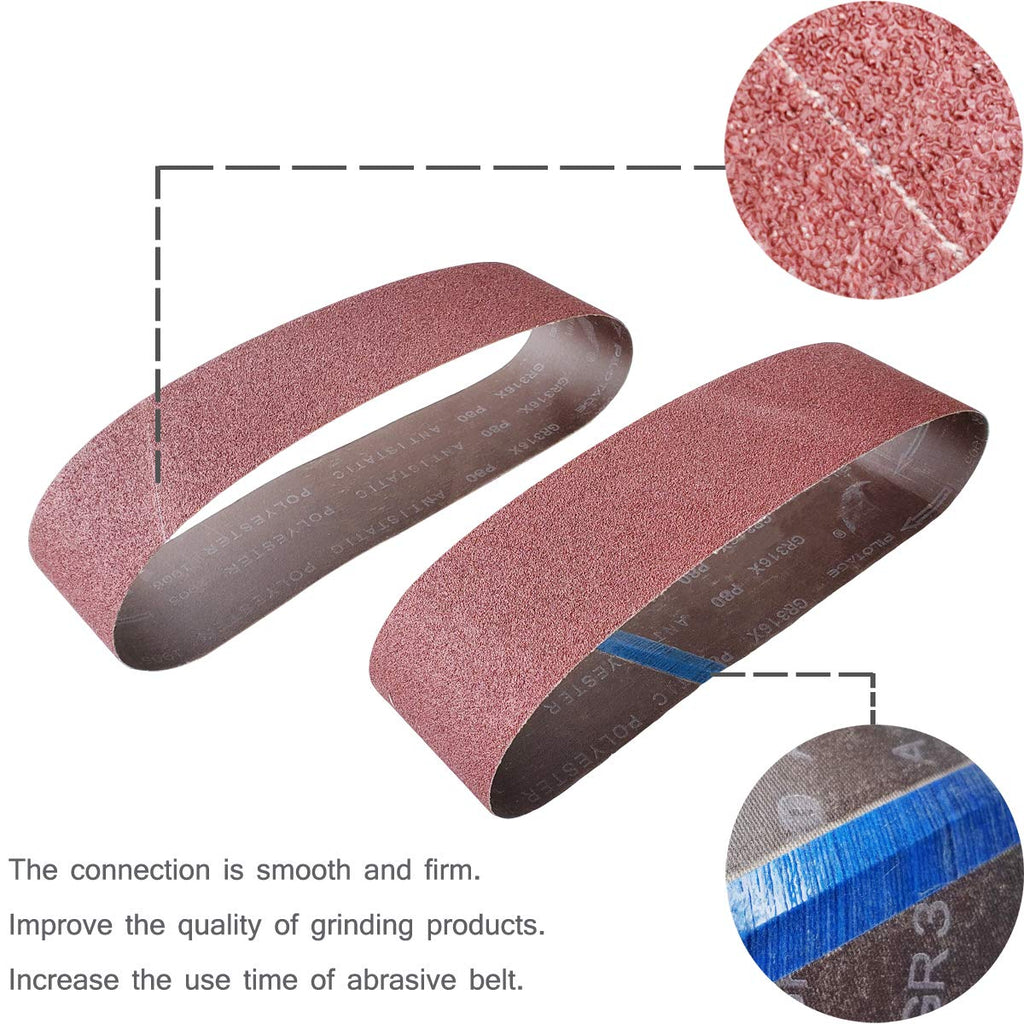 9 PCS 4" x 36" Aluminum Oxide Sander Belts 40 80 120 Grit L189