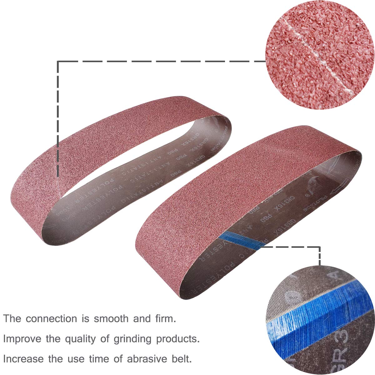 9 PCS 4" x 36" Aluminum Oxide Sander Belts 40 80 120 Grit L189