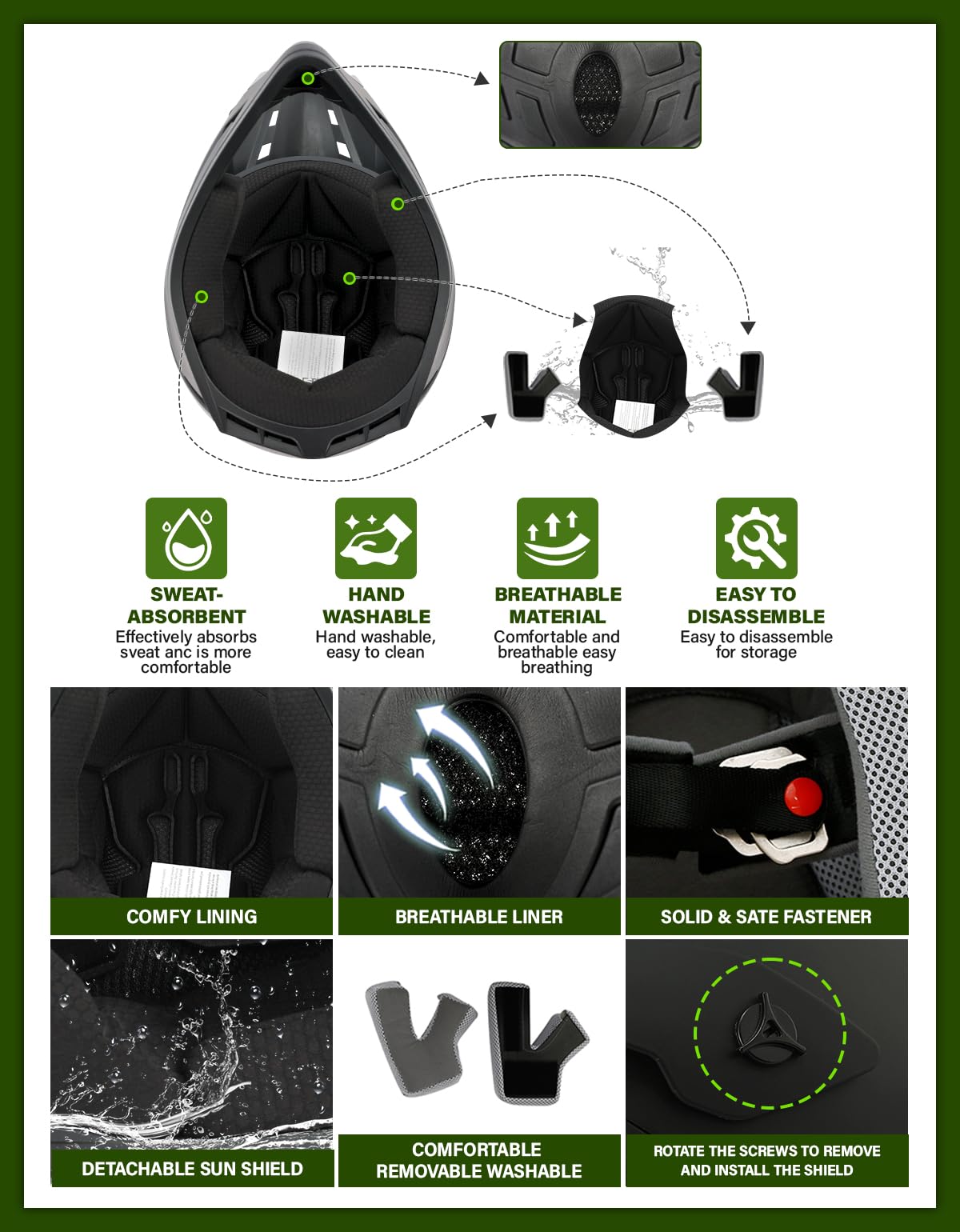 Kids Full Face Motorcycle Helmet C486