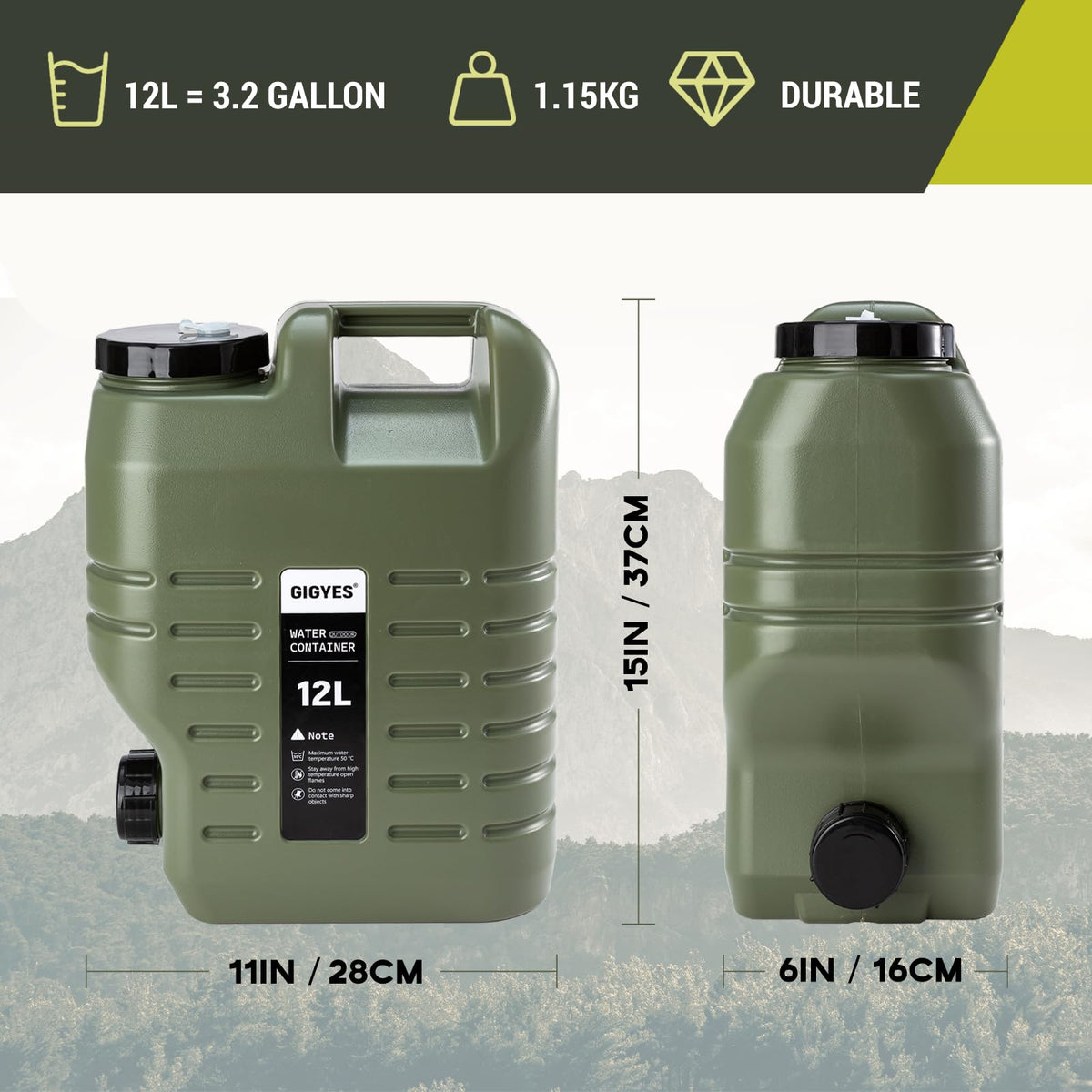 3.2 Gallon Camping Water Jug with Spout Y44208