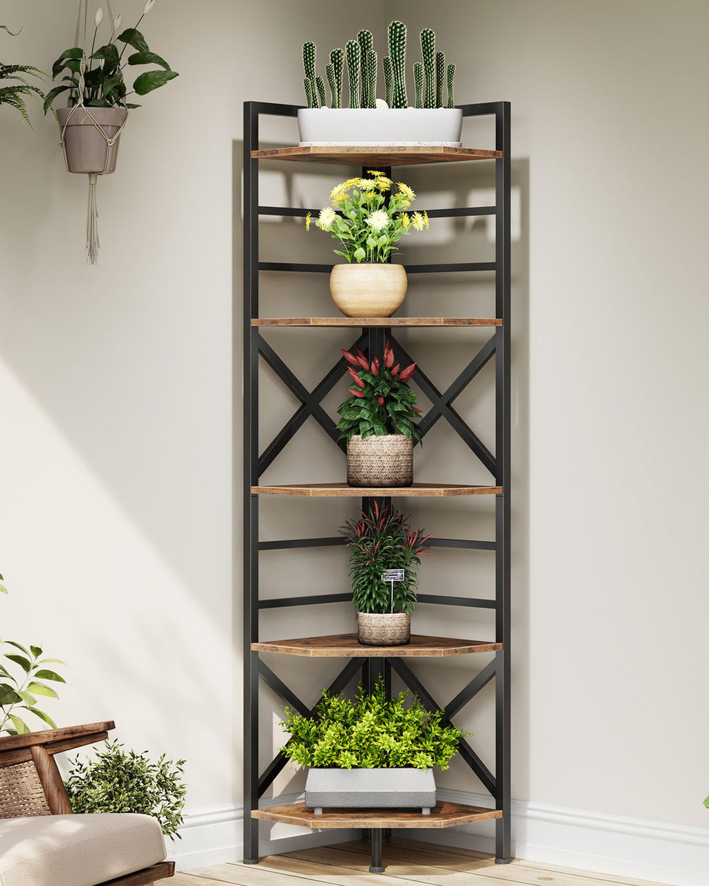 69.3" 5-Tier Corner Bookshelf E619540