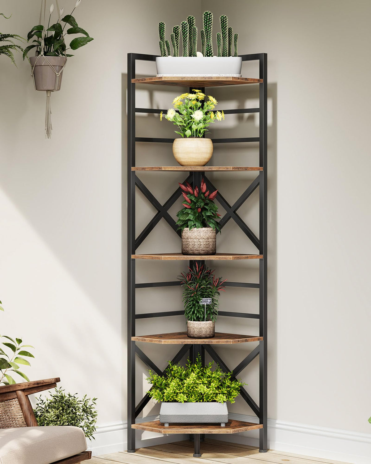 69.3" 5-Tier Corner Bookshelf E619540