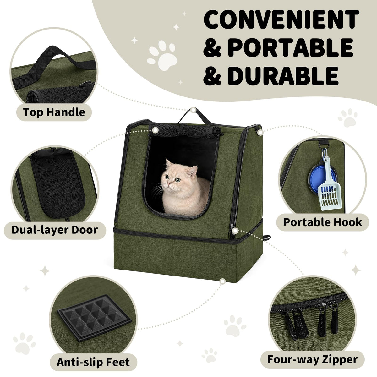 Portable Cat Litter Box with Waterproof Bag and Lid S451