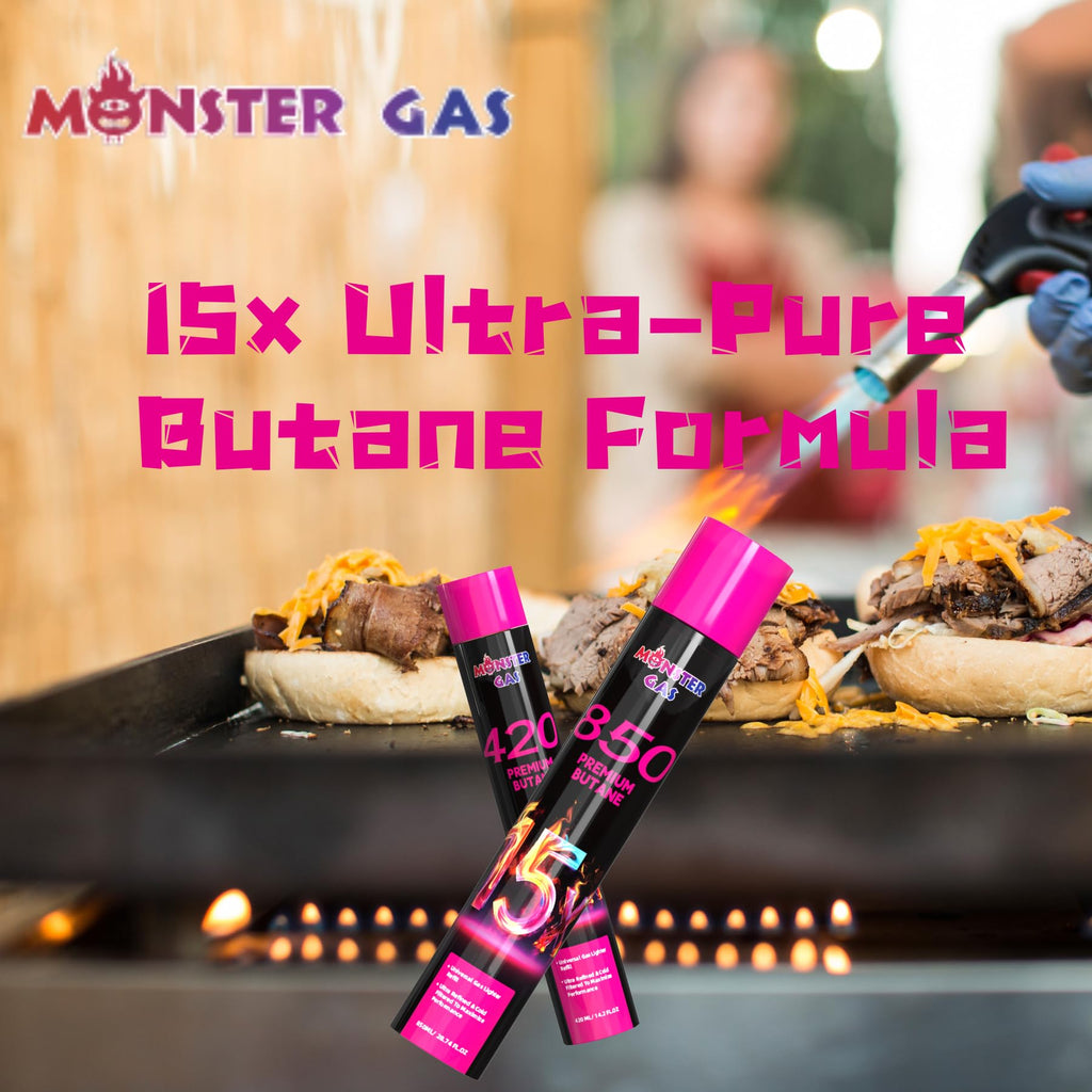 15x Ultra-Pure Butane Fuel Canisters 850ml, Pack of 12 J85706