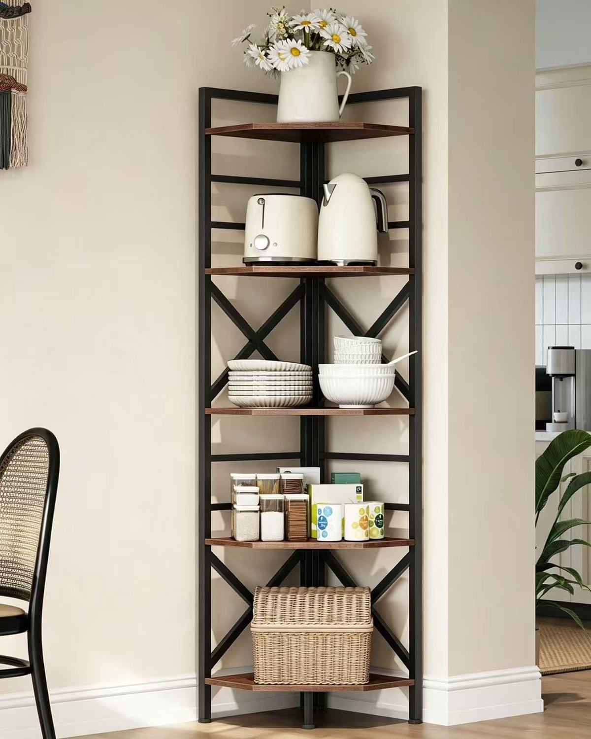 69.3" 5-Tier Corner Bookshelf E619540
