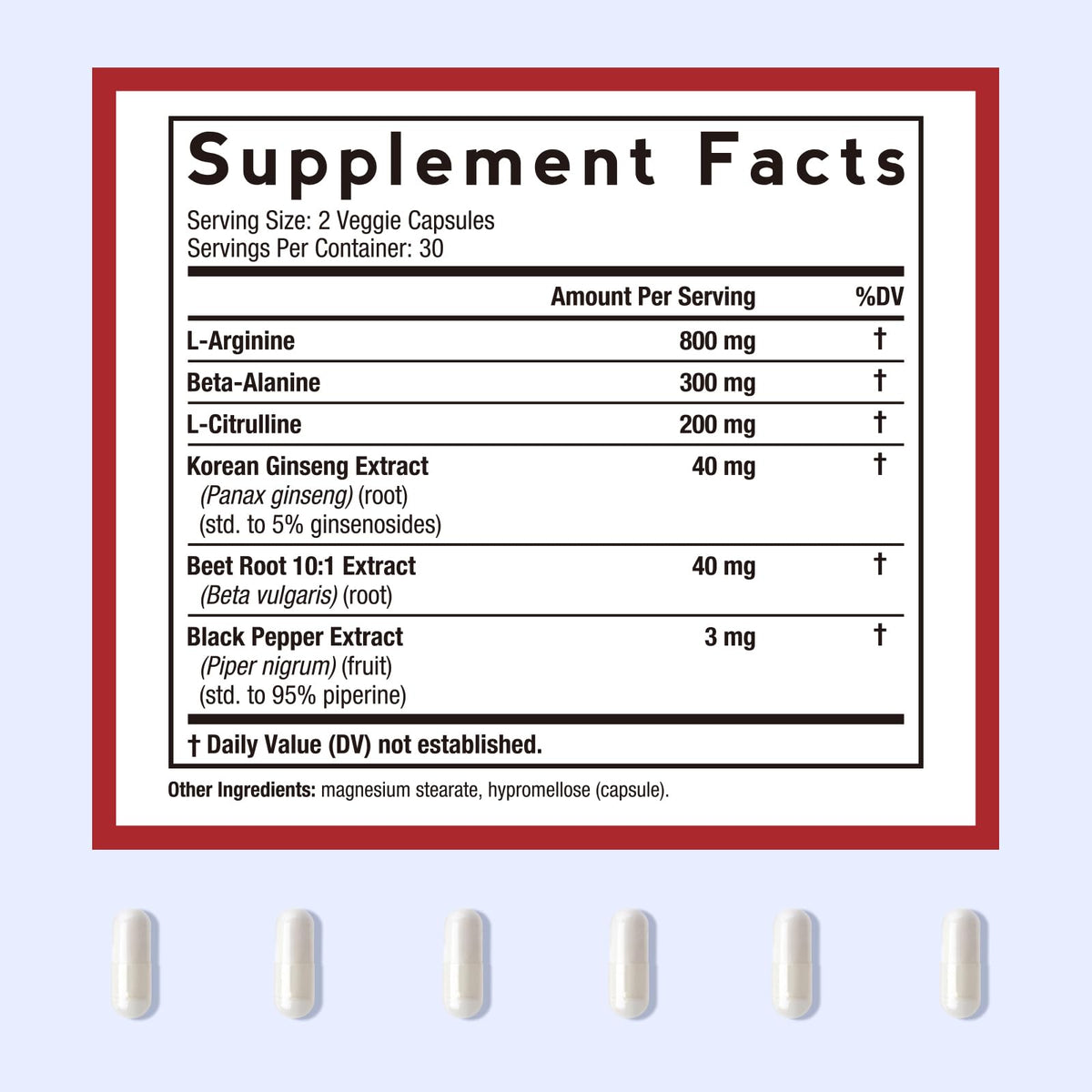 Nitric Oxide Booster 1380 mg 60 Vegan Caps C600498