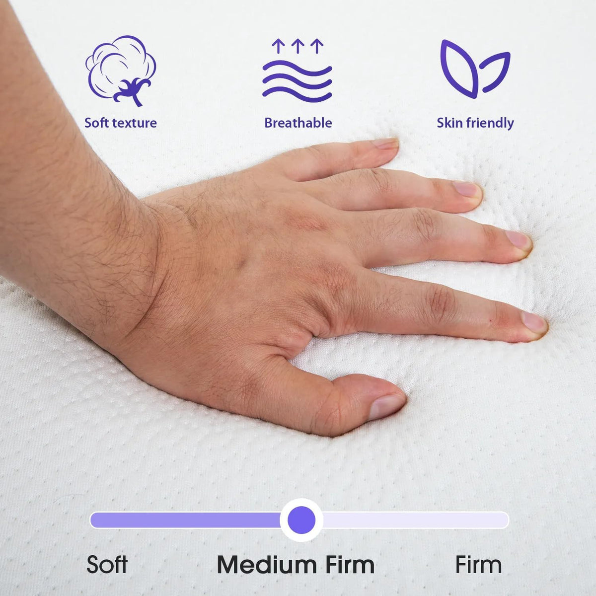 3 Inch Queen Size Tri-Fold Memory Foam Mattress Topper O341291
