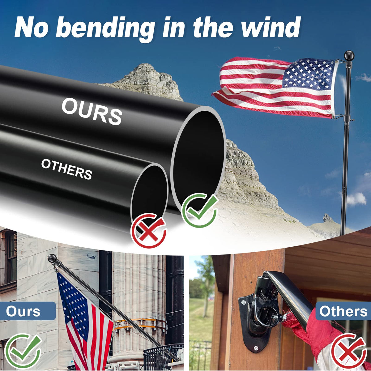 6ft Tangle Free Spinning Flag Pole Kit N967662