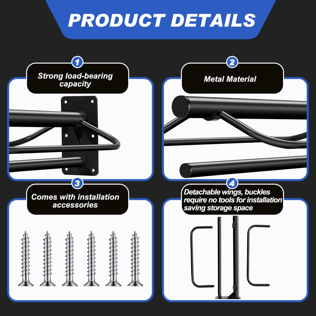 6 Pcs Wall Mount Saddle Rack with Pad Bar A201673