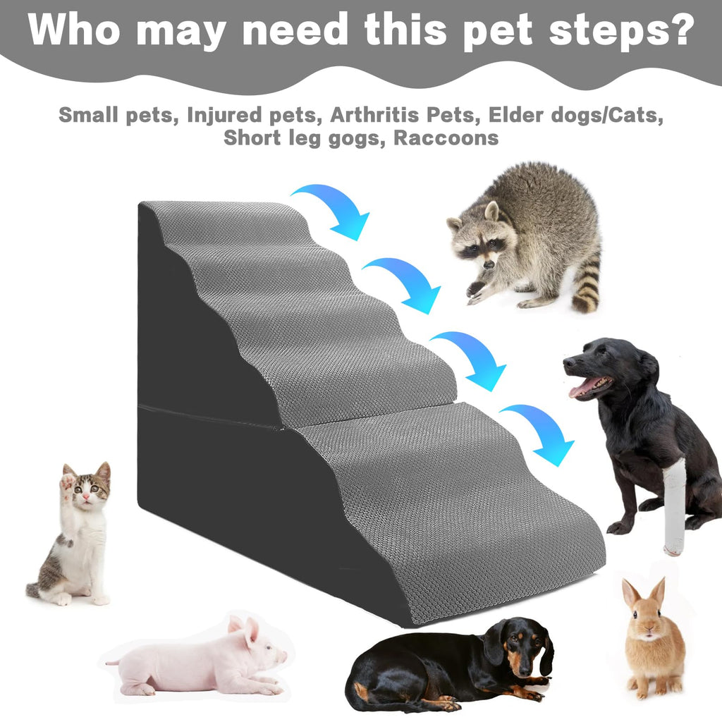 6-Step Grey Foam Dog Stairs F79296