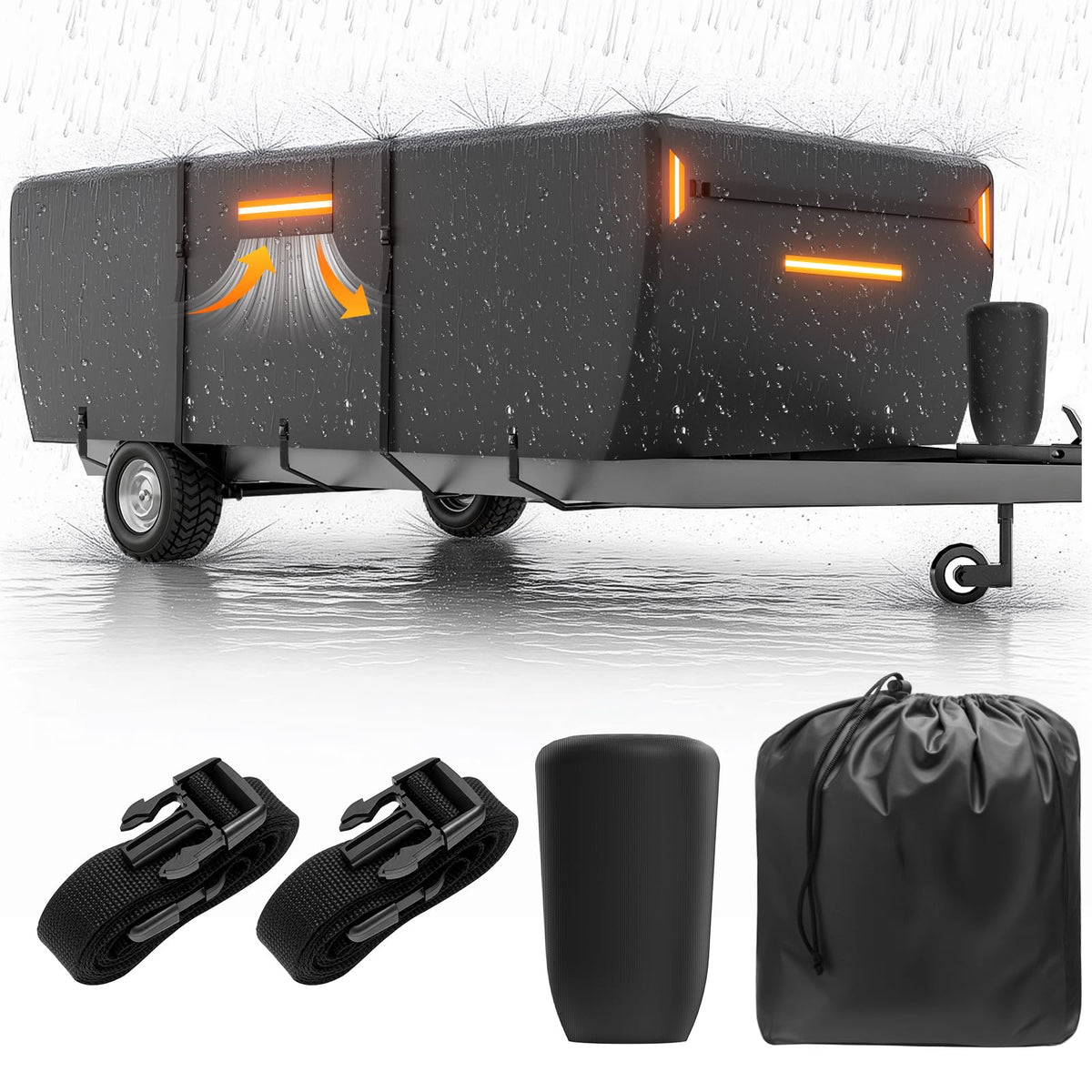 12-14 ft Pop Up Camper Cover 7 Layers Oxford Waterproof D584