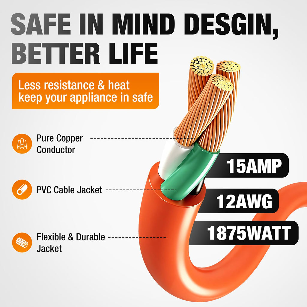 100 FT Heavy Duty Waterproof Outdoor Extension Cord R661