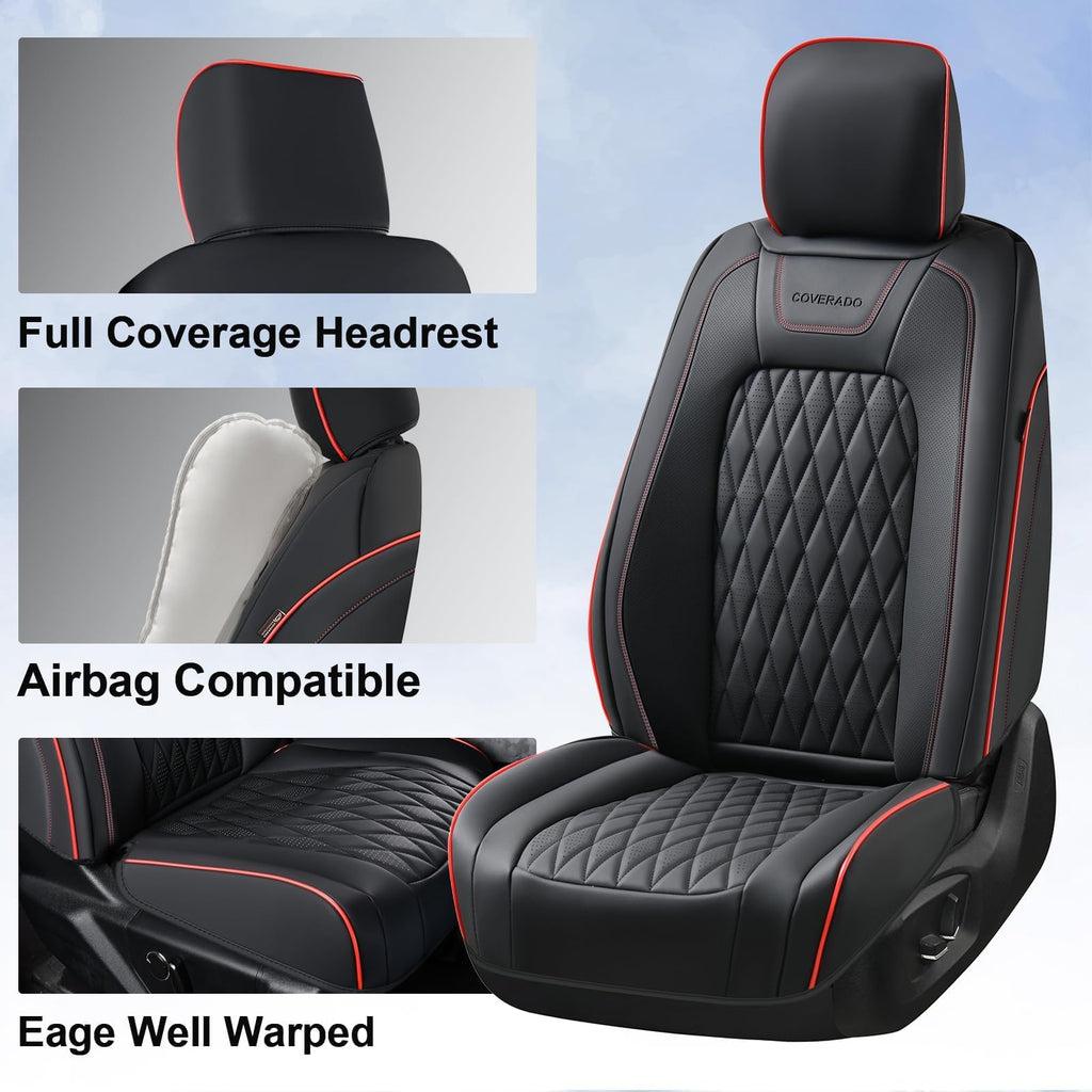 Leather Seat Covers Full Set Waterproof Custom Fit D586284