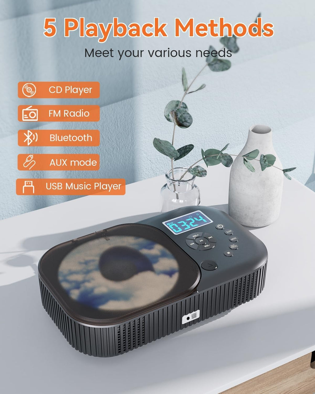 Portable Dual Stereo CD Player Black U7202