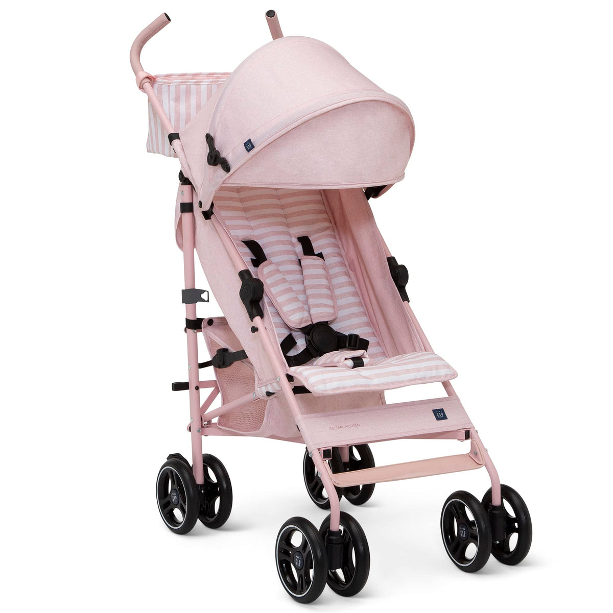 Lightweight Stroller with Recline, Compact Fold & Removable Parent Organizer, Pink Stripes E566035