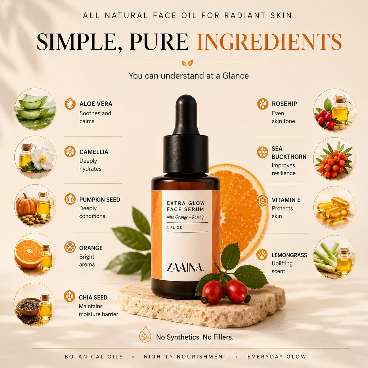 Extra Glow Face Oil Serum 1 oz C302913