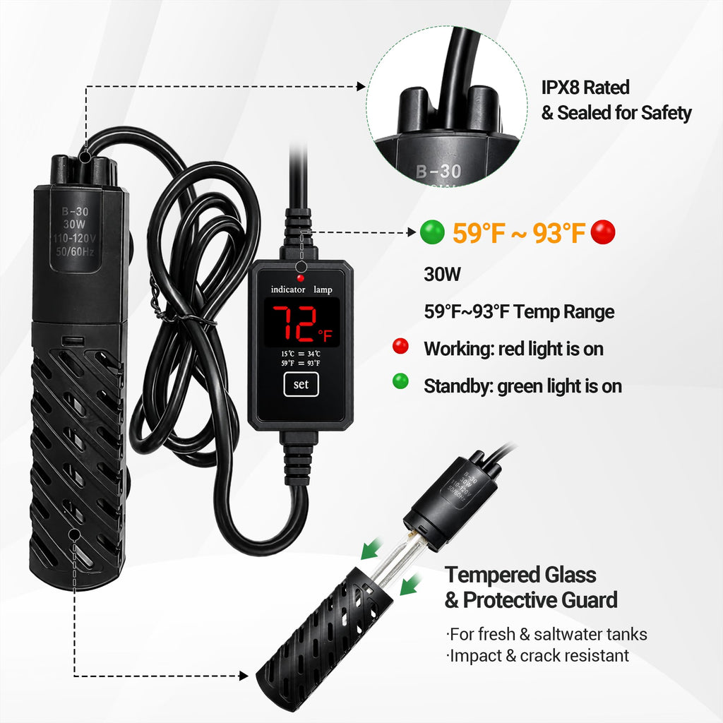 3.5 Gallon Acrylic Aquarium Starter Kit with Heater Z1749