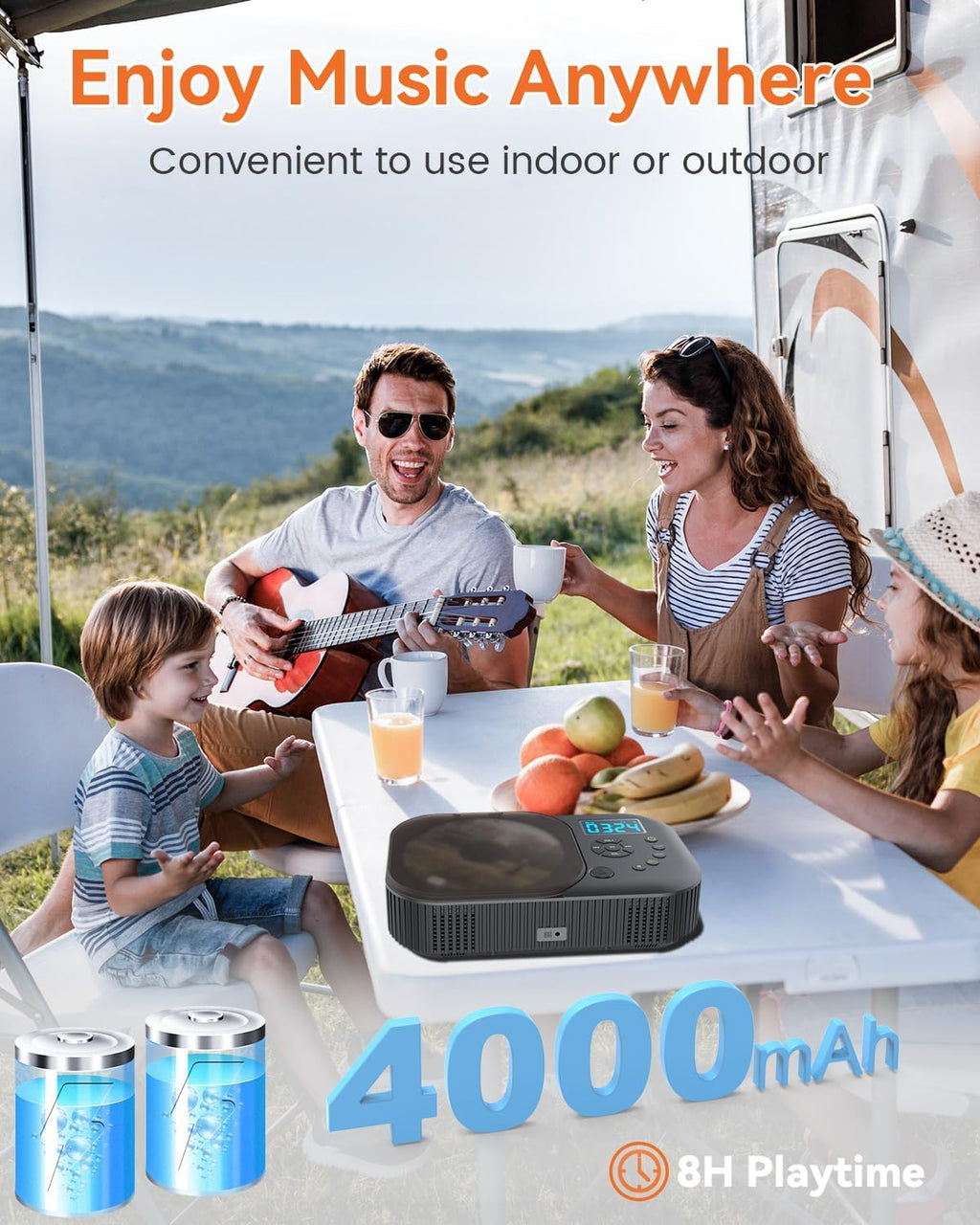 Portable Dual Stereo CD Player Black U7202