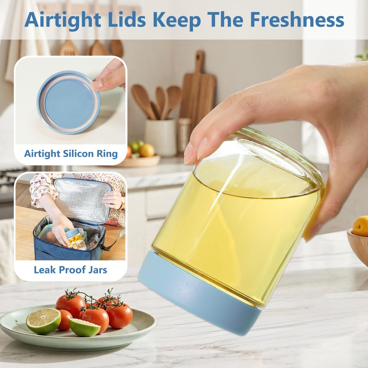 8Pcs 16oz Glass Overnight Oats Containers R483277