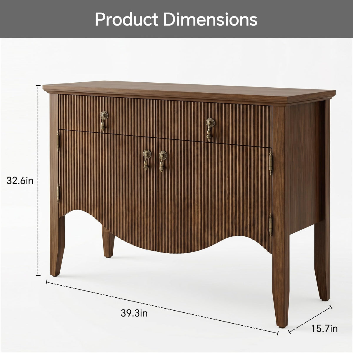 40" Fluted Buffet Cabinet with Drawer W646213