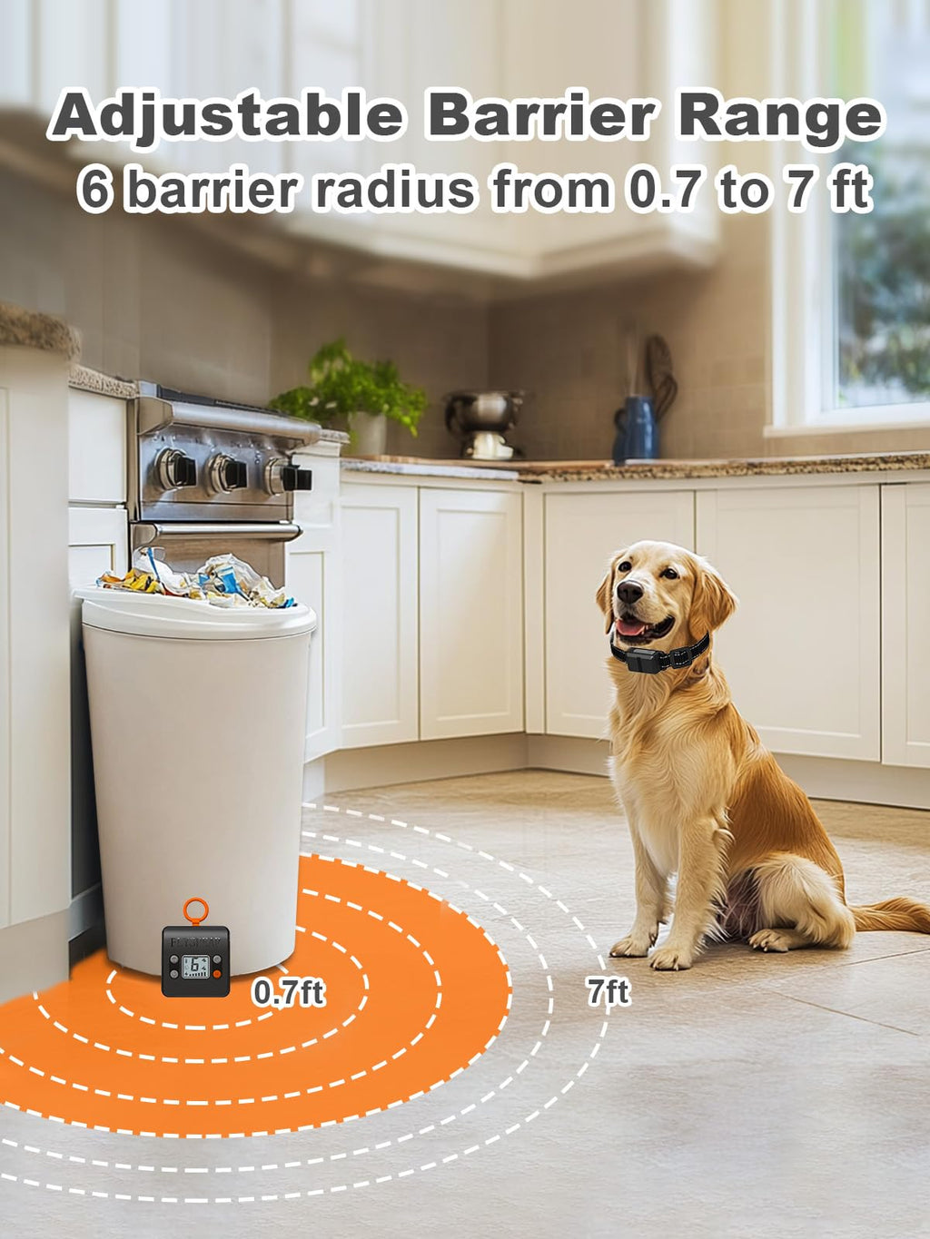 Wireless Rechargeable Indoor Pet Barrier with 6 Adjustable Range J147114