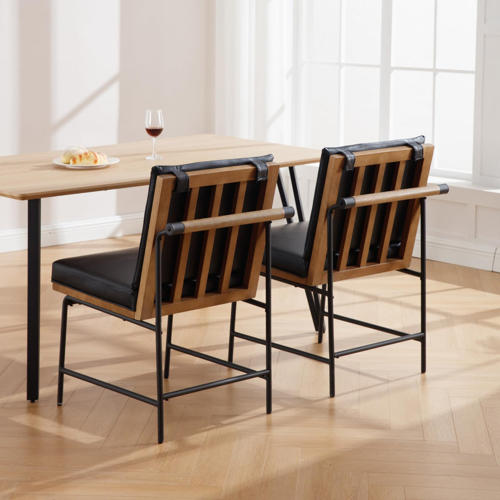 Black PU Dining Chairs Set of 2 R5036