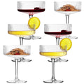 6 Pcs 10 oz Ribbed Coupe Cocktail Glasses R254