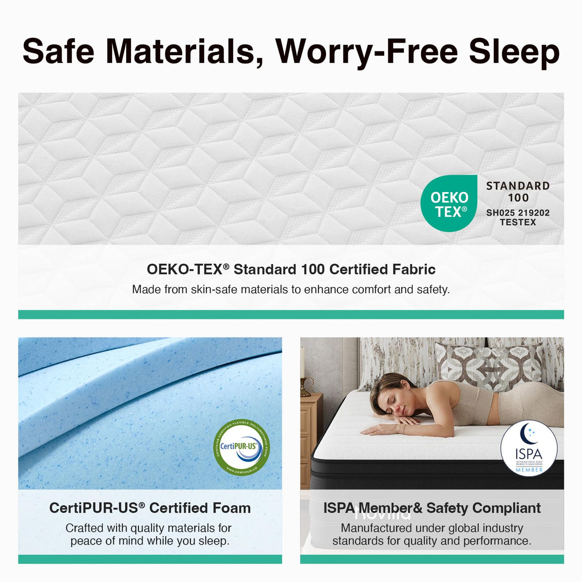 Queen 12 Inch Cooling Hybrid Mattress C321