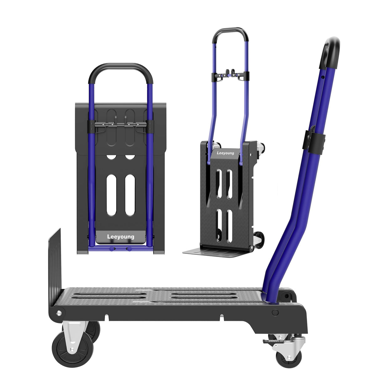 3-in-1 Folding Hand Truck 330lbs Portable Dolly Cart with Adjustable Handle K975064