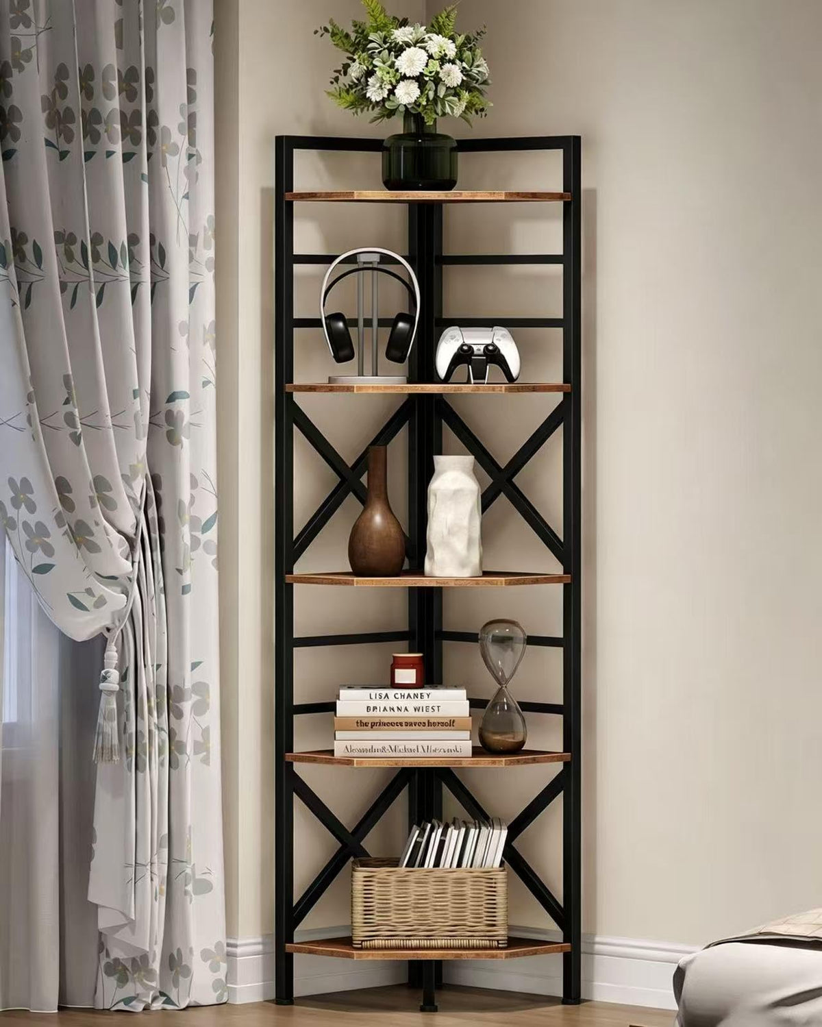 69.3" 5-Tier Corner Bookshelf E619540