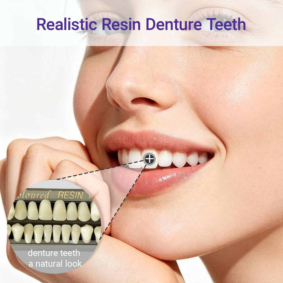 28 Pcs False Teeth Synthetic Resin Dentures Repair Kit F21302