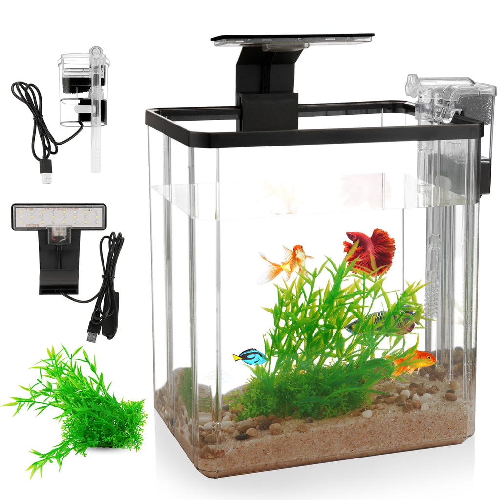 1.5 Gallon Aquarium Starter Kit with Filteration Lighting S940175