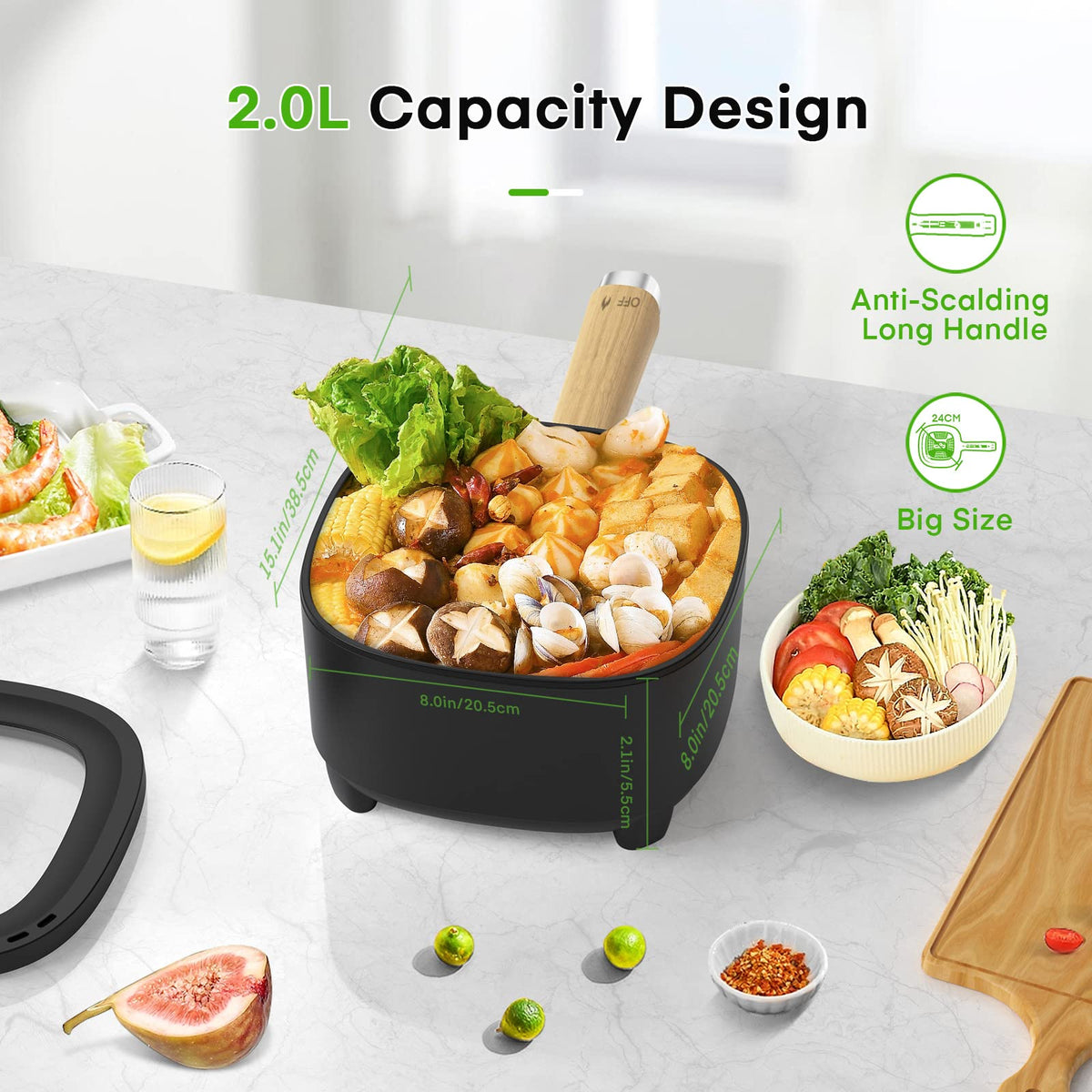 2L Non-Stick Electric Hot Pot Z18976