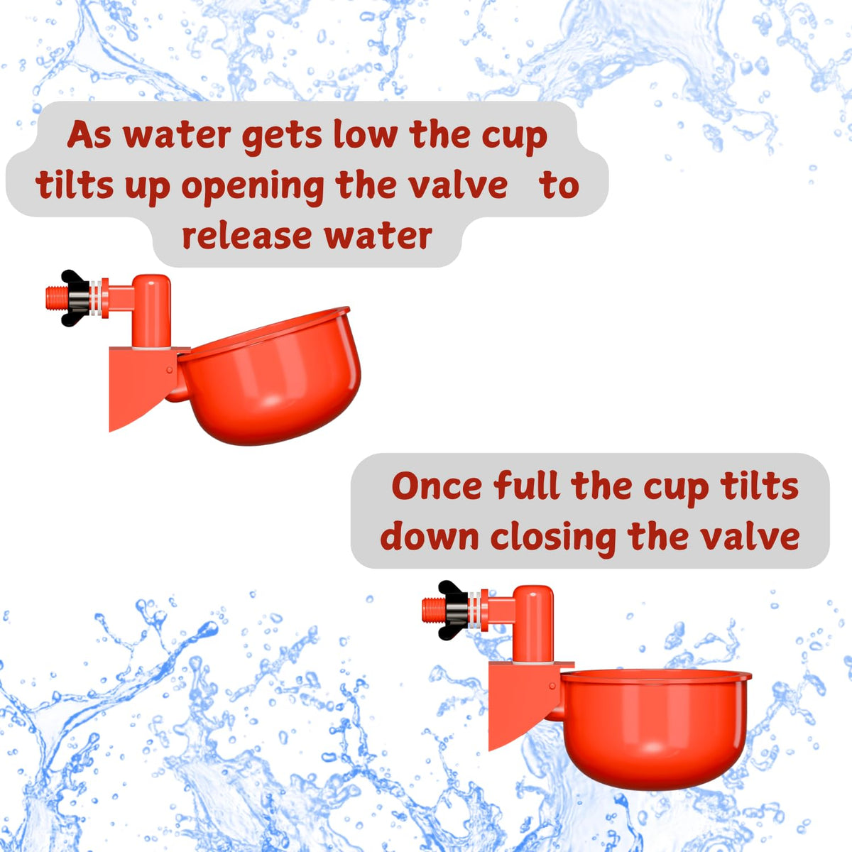 Leak Resistant Automatic Chicken Waterer Cups 8pk N934