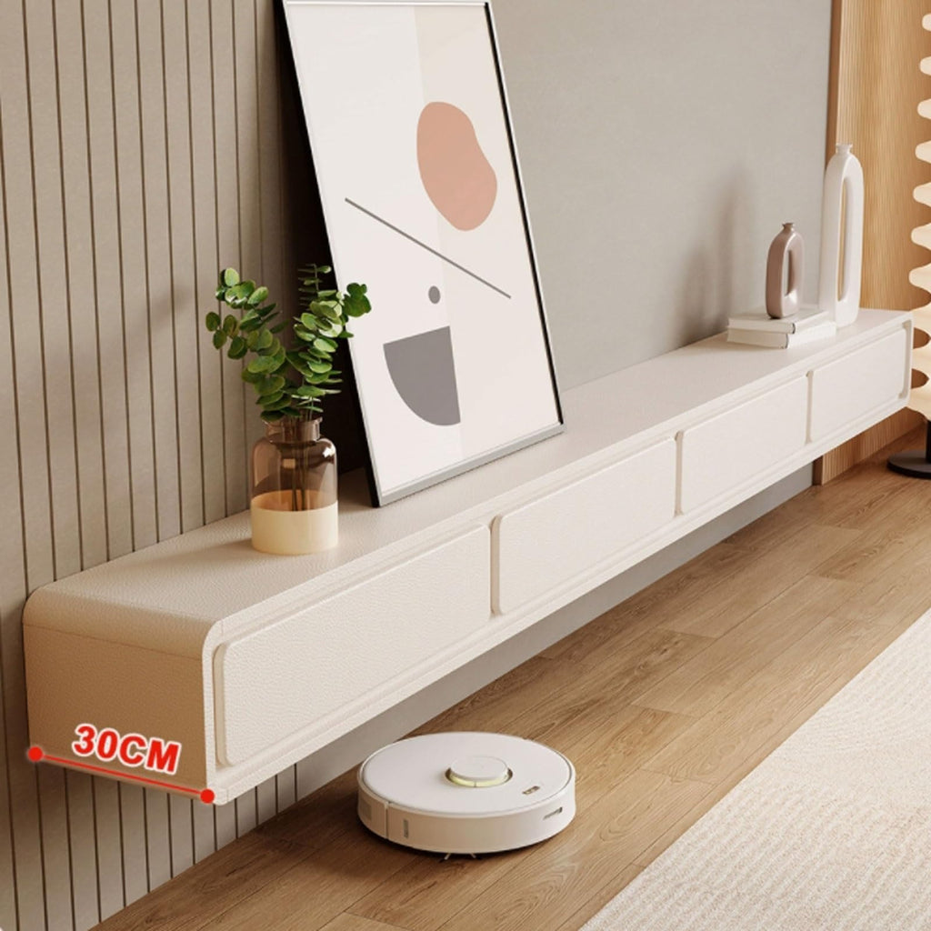 Cream White Floating TV Stand with Drawers G80347