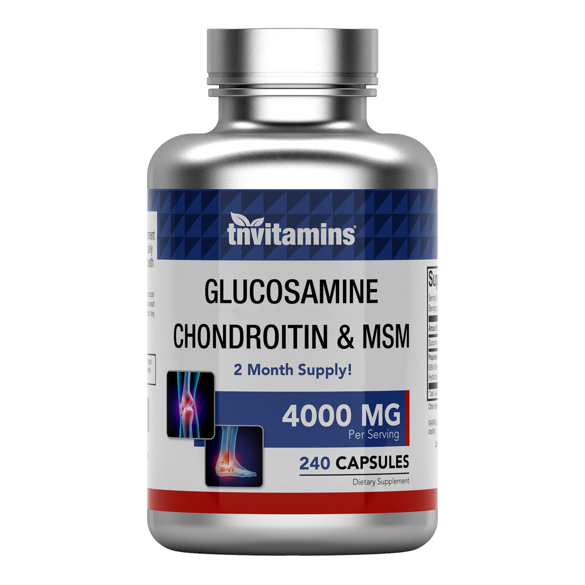 Glucosamine Chondroitin MSM 240 Capsules 4,000 mg Joint Support Supplement S203388