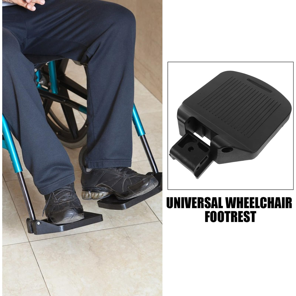 2pcs Universal Adjustable Wheelchair Leg Rest Foot Pedals Z31153