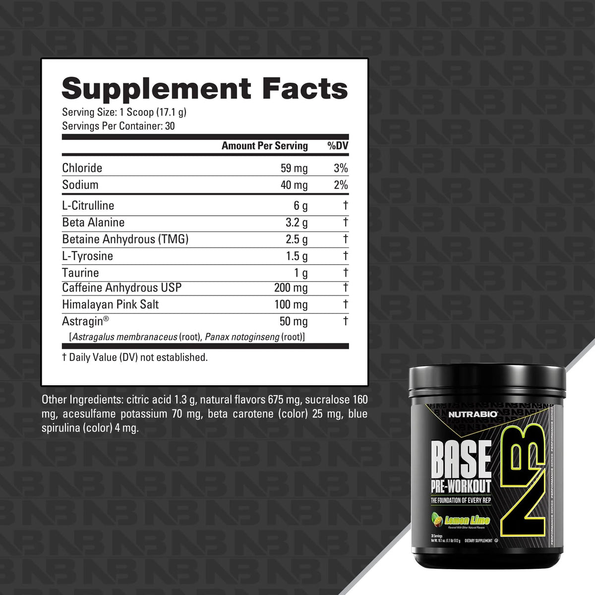 Sugar Free Pre-Workout Powder 30 Servings Lemon Lime L388556