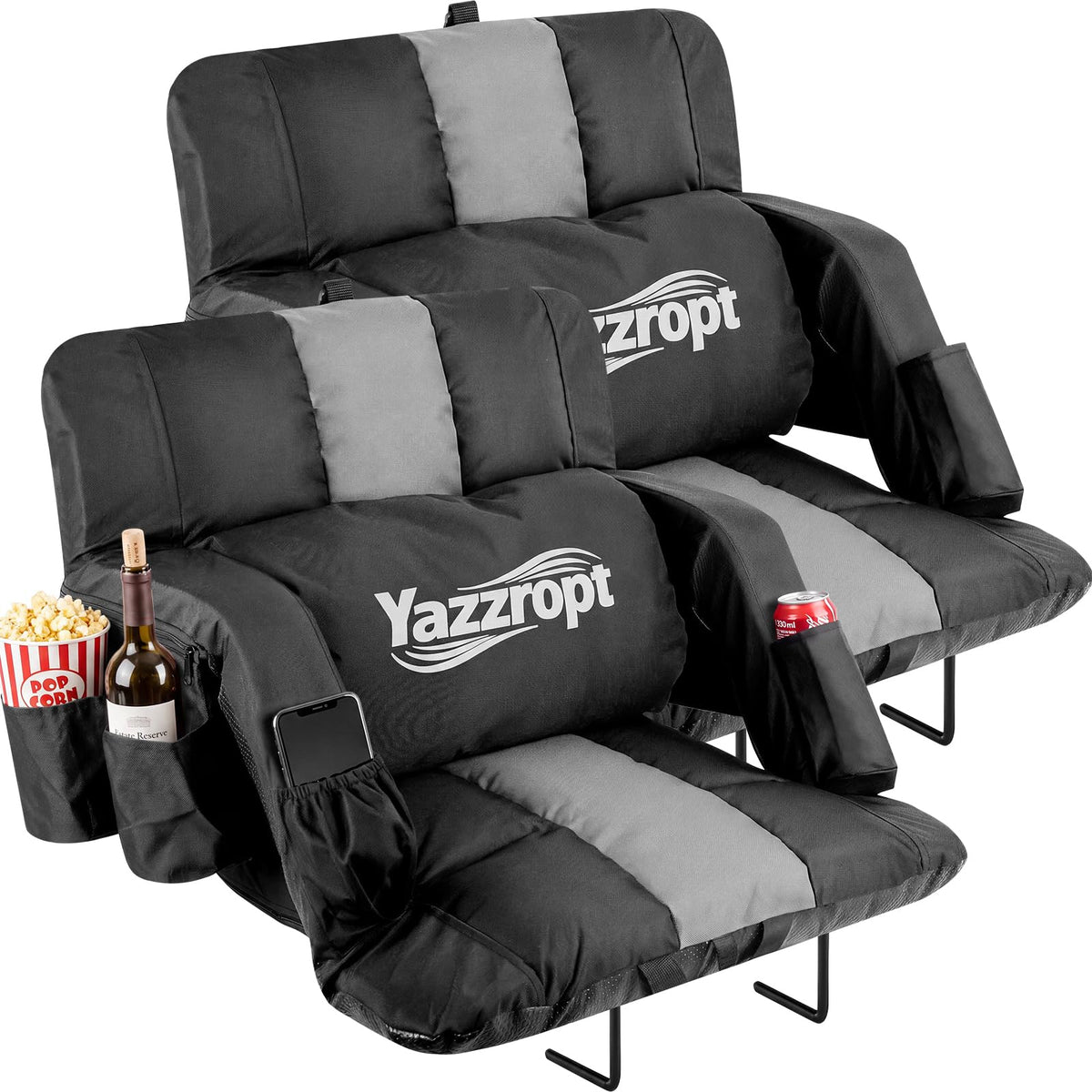 Wide Padded Stadium Seat with Back Support and Cup Holder W95577
