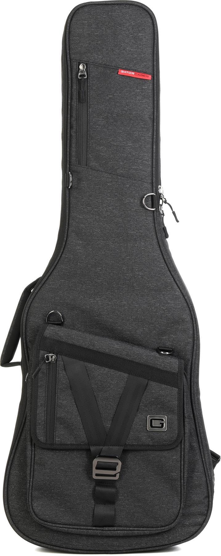 Lightweight Electric Guitar Gig Bag with Back Pack Straps and Rubberized Base, Charcoal Black J38727
