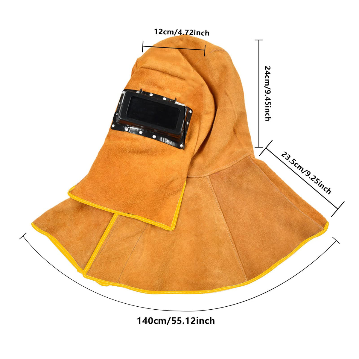 Cowhide Leather Welding Hood with Auto Darkening Filter F9374