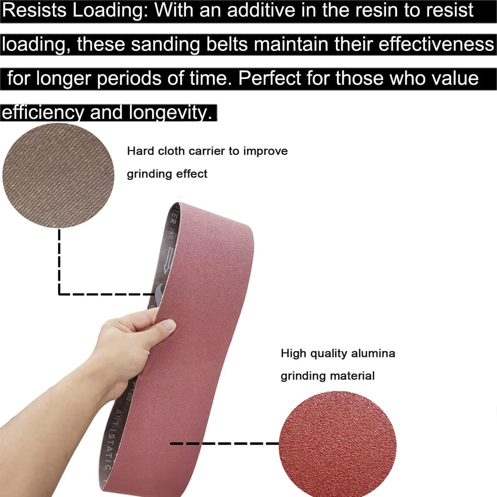 9 PCS 4" x 36" Aluminum Oxide Sander Belts 40 80 120 Grit L189