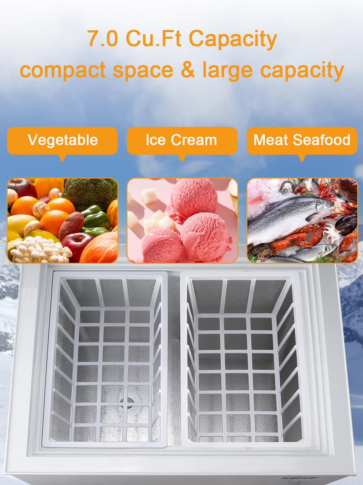 7.0 Cu.Ft White Mini Chest Freezer S70406