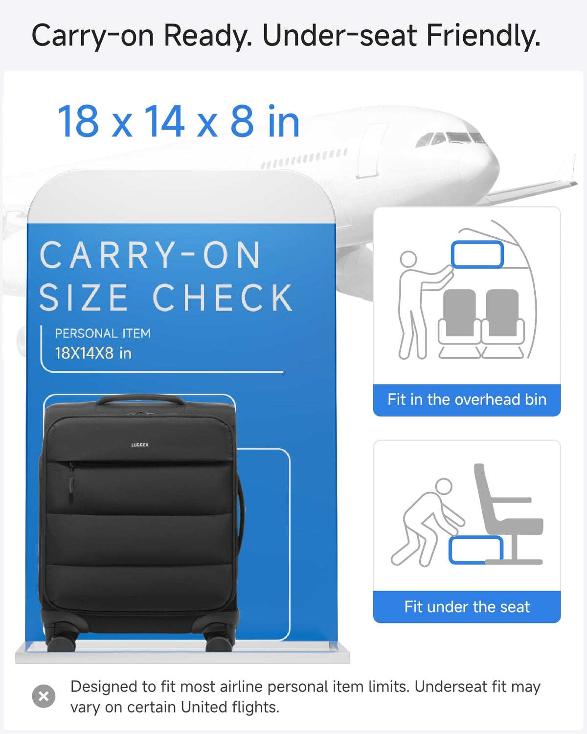 Black Underseat Carry On Bag X1984