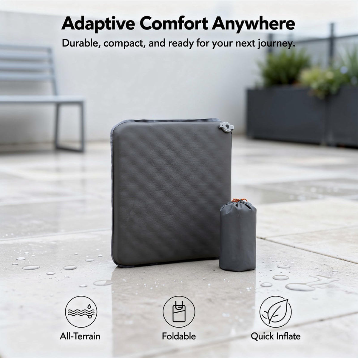 2 Pcs Inflatable Seat Cushion, 16.9 x 13 in Nylon TPU O204