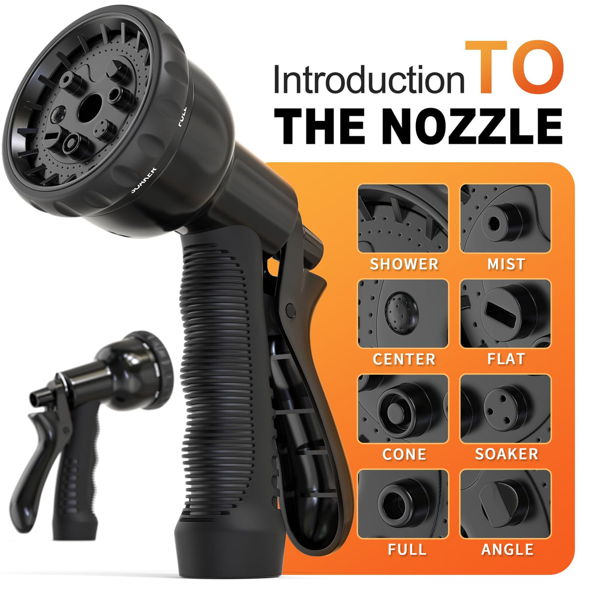 100FT x 3/8" Coil Expandable Garden Hose with 8 Patterns Spray Nozzle J30839